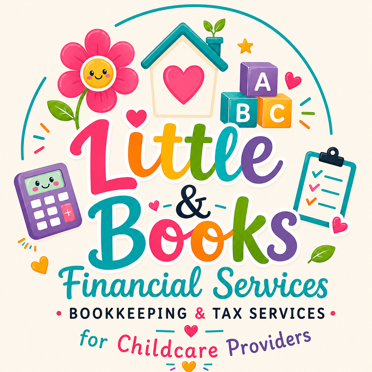 Little Books Financial Services playful childcare bookkeeping logo